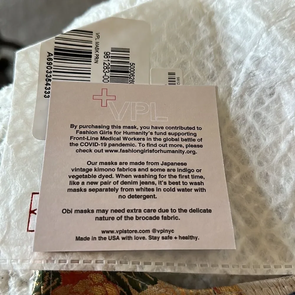 VPL Japanese Vintage Kimono OBI Face Mask!
